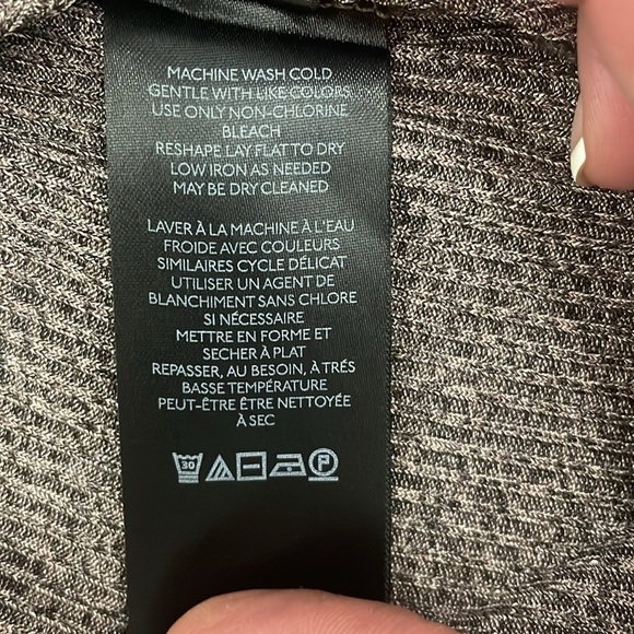 Maeve Gold Shimmer Blouse Short Puff Sleeve Ribbed Stretchy Fabric Size XS - Picture 9 of 12